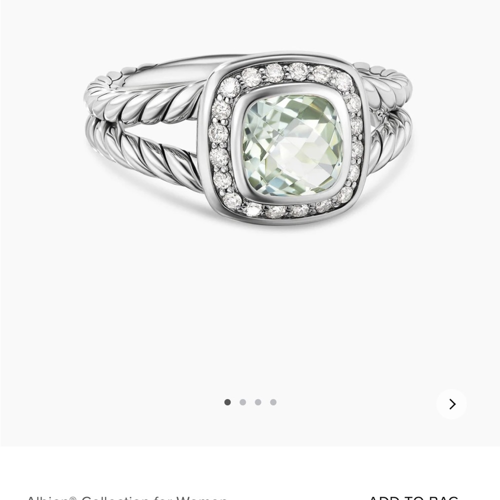 DY petite Albion ring in prasiolite size 7